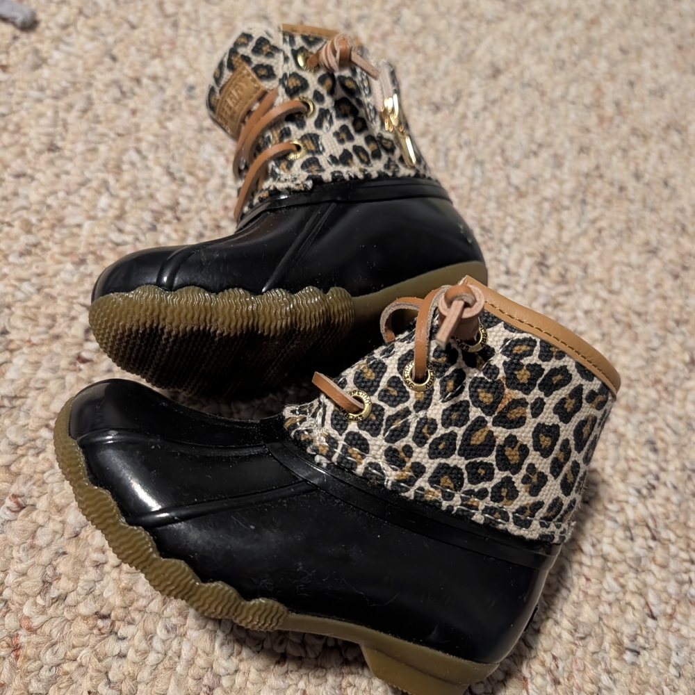 Leopard Print Toddler Sperry Duck Boots